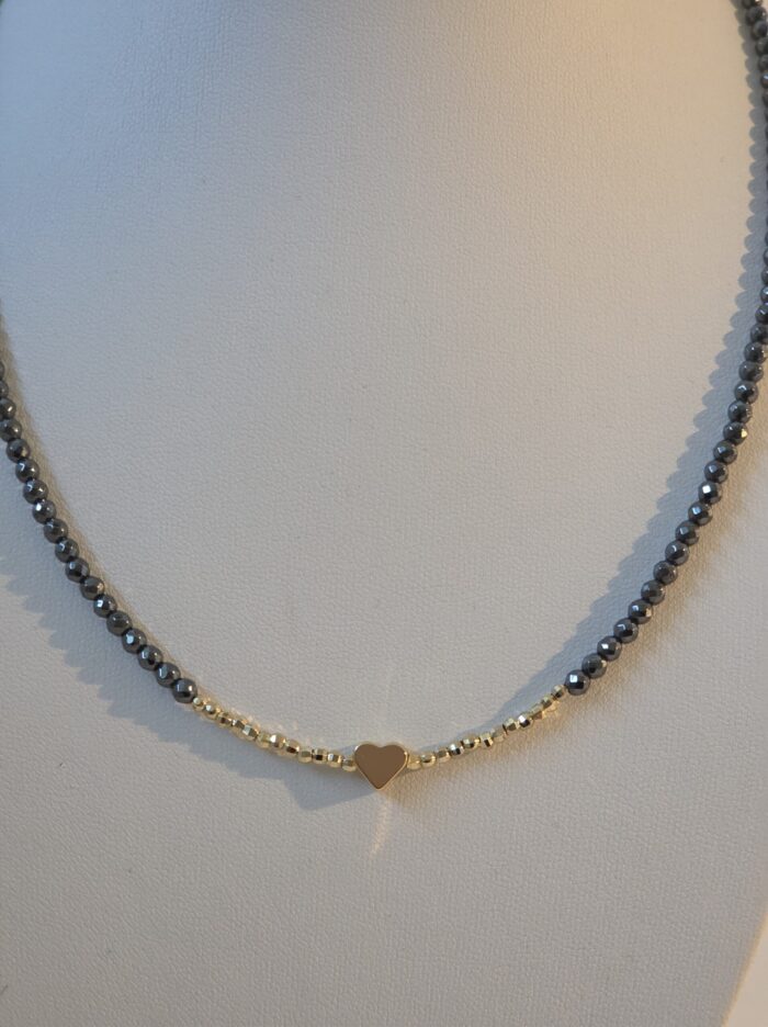 Halsband HJÄRTA, hematit - Image 2