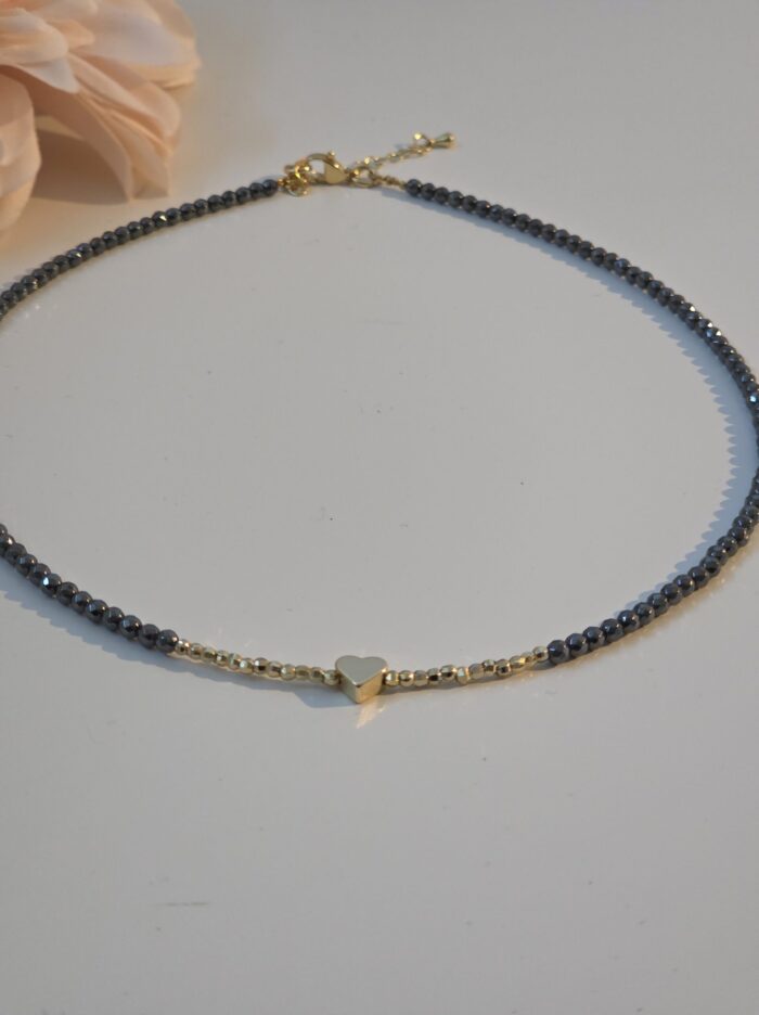 Halsband HJÄRTA, hematit - Image 4
