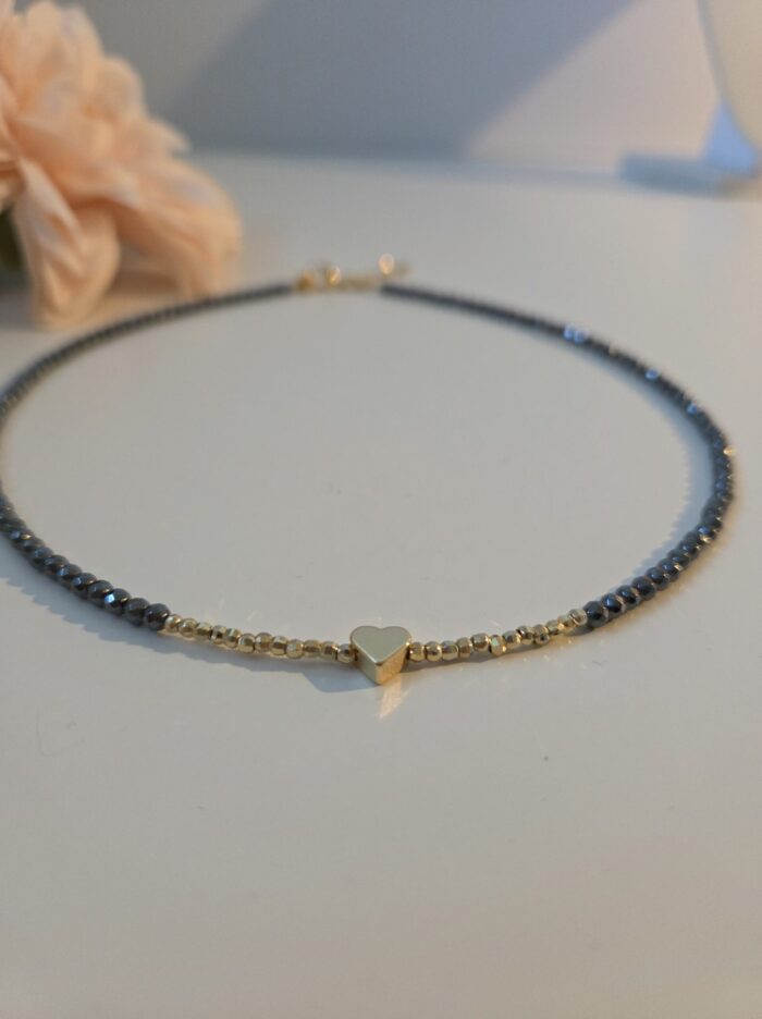 Halsband HJÄRTA, hematit - Image 3
