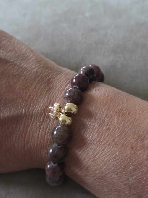 Armband CHUNKY JADE, brun/grå