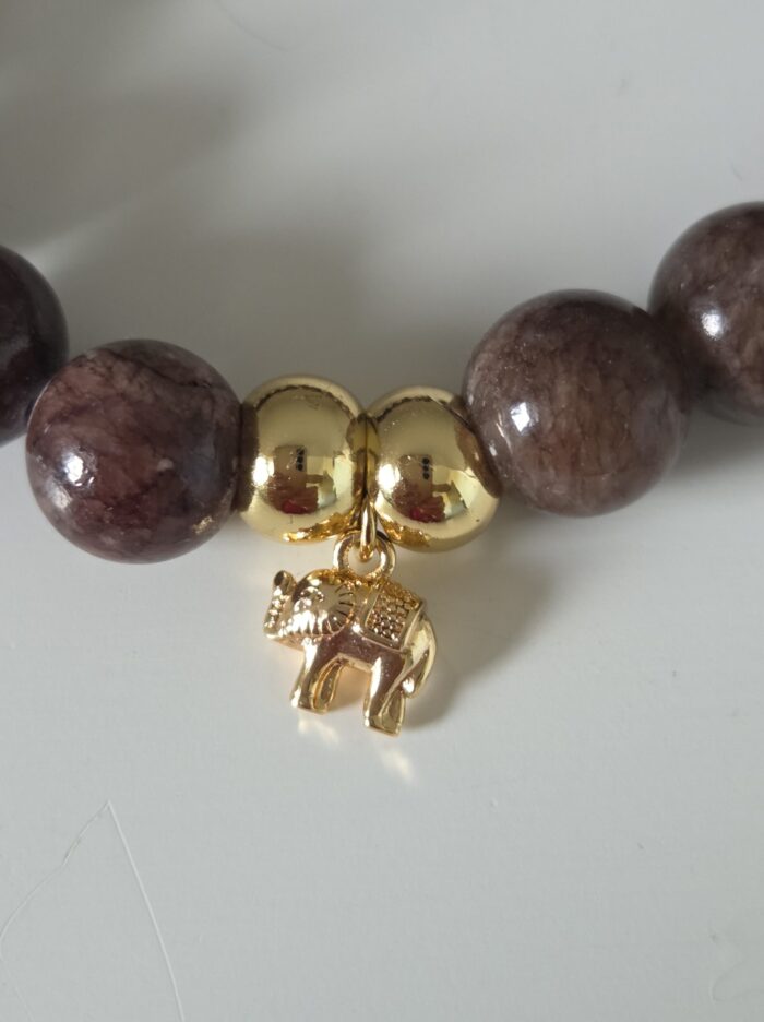 Armband CHUNKY JADE, brun/grå - Image 3