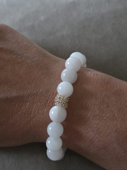 Armband CHUNKY JADE, vit