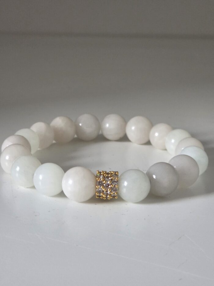 Armband CHUNKY JADE, vit - Image 3